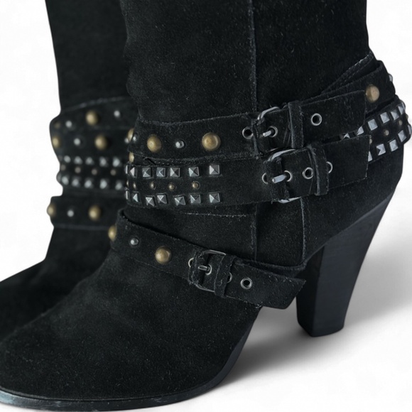 ZIGI Girl Black Studded Slouch Boots – Size 8.5 (Y2K Revival) - Picture 5 of 8